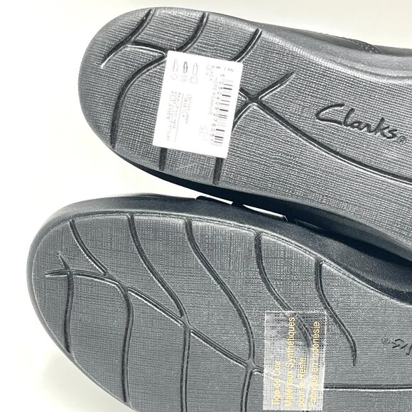 8N 8 NARROW WIDTH Clarks Hope Roxanne Black Leather Loafers‎ Comfort Shoes - Picture 10 of 12